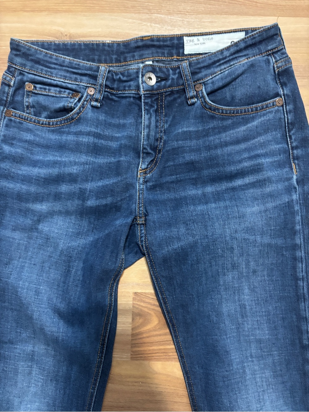 rag & bone Dre low-rise Indigo Wash Slim Boyfriend Jeans